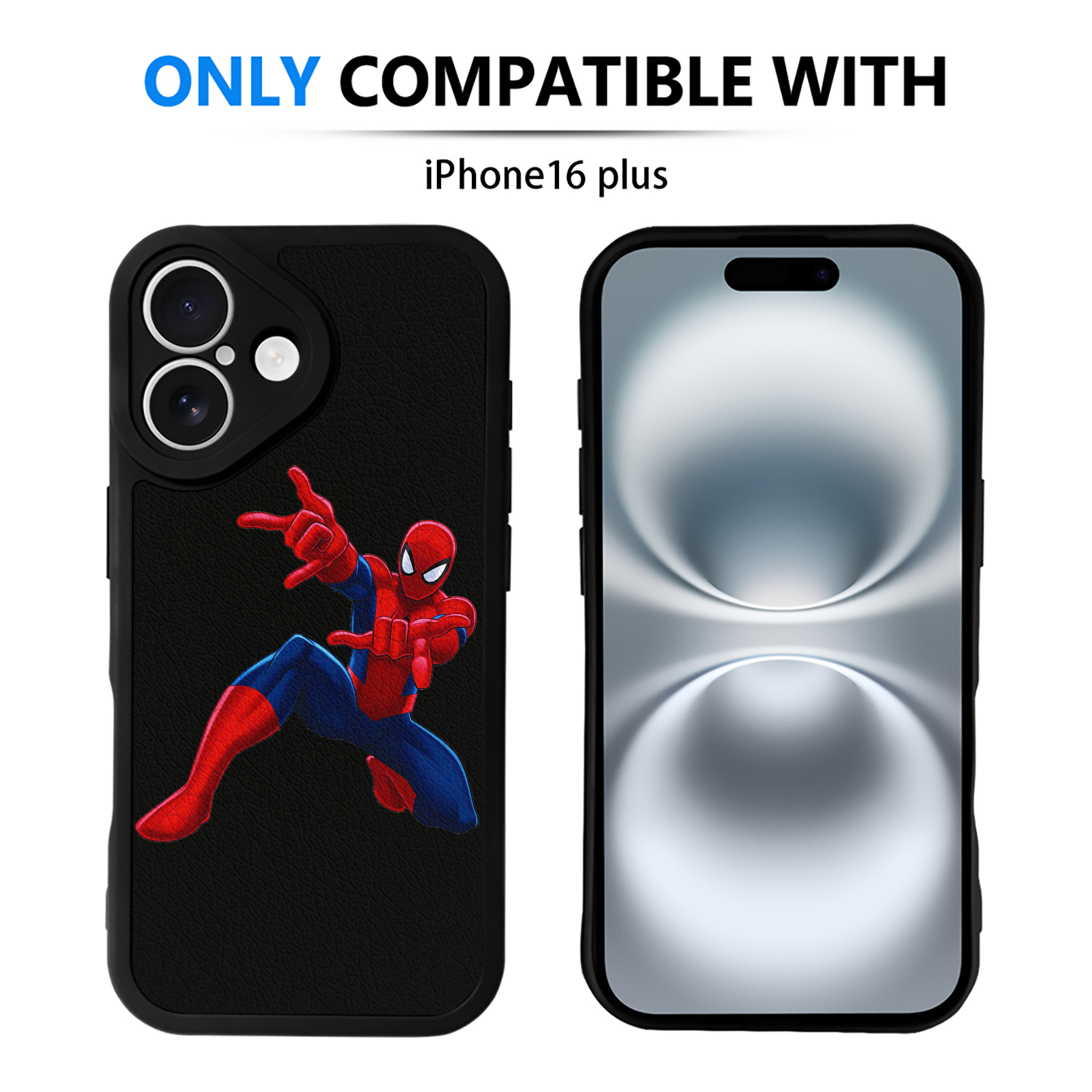 （画像用） Spider Man スパイダーマン 【iPhone 16シリーズ対応】シリコンスマホケース（レザー調） 材質：シリコン